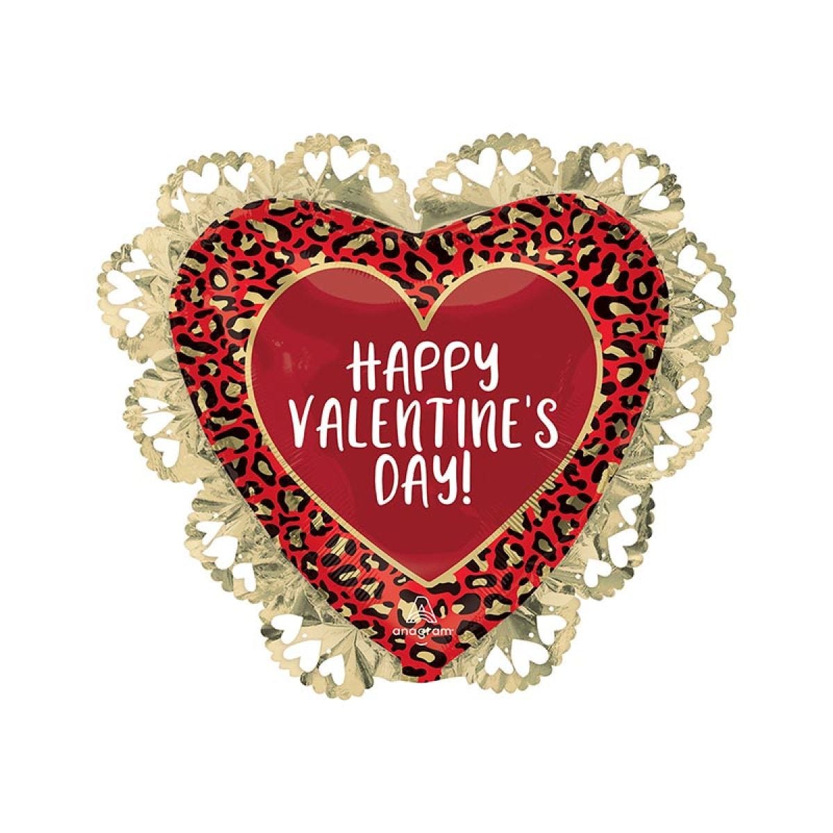 Happy Valentine Animal Print Supershape Foil Balloon