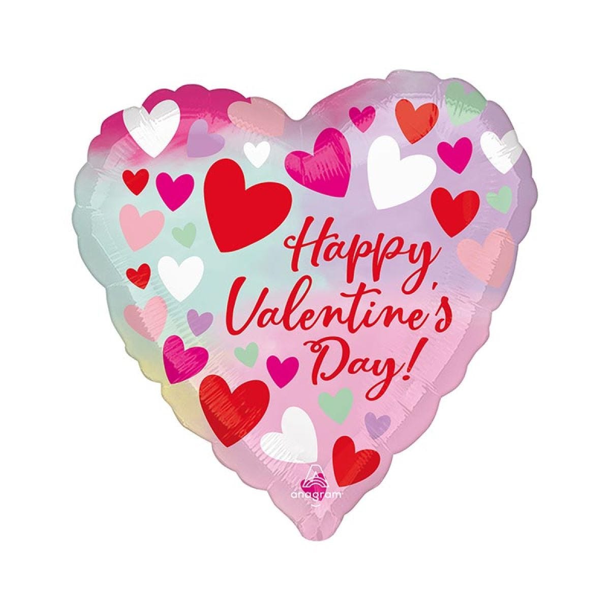 Pastel Happy Valentines Day Balloon - 18" Foil