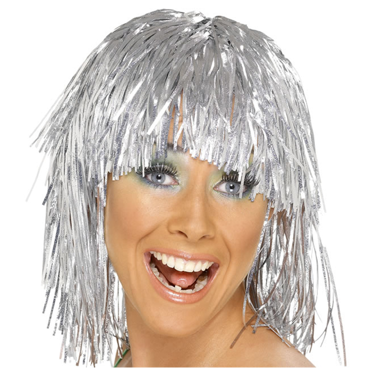 Silver Tinsel Wig