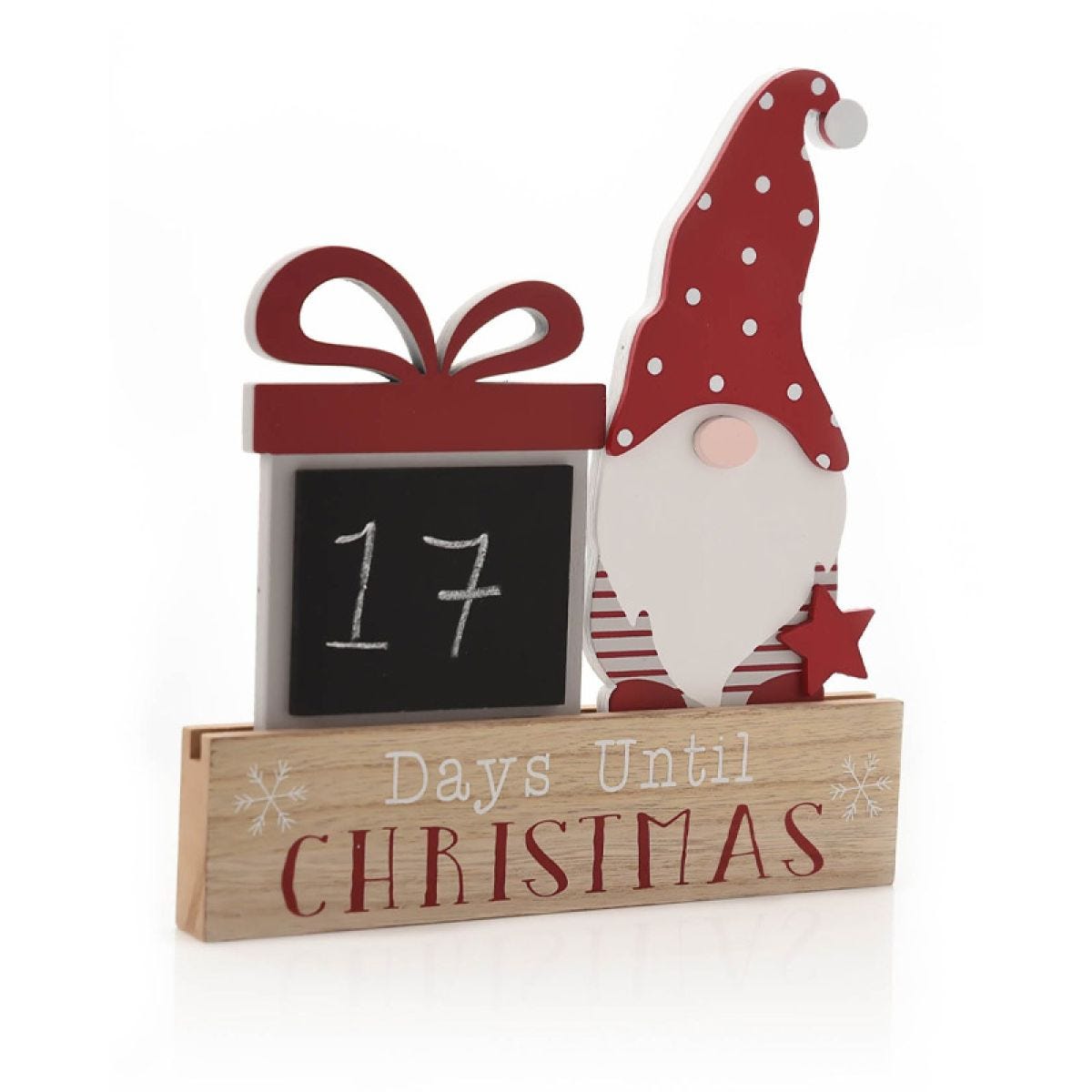 Wooden Santa Countdown Plaque - 22cm