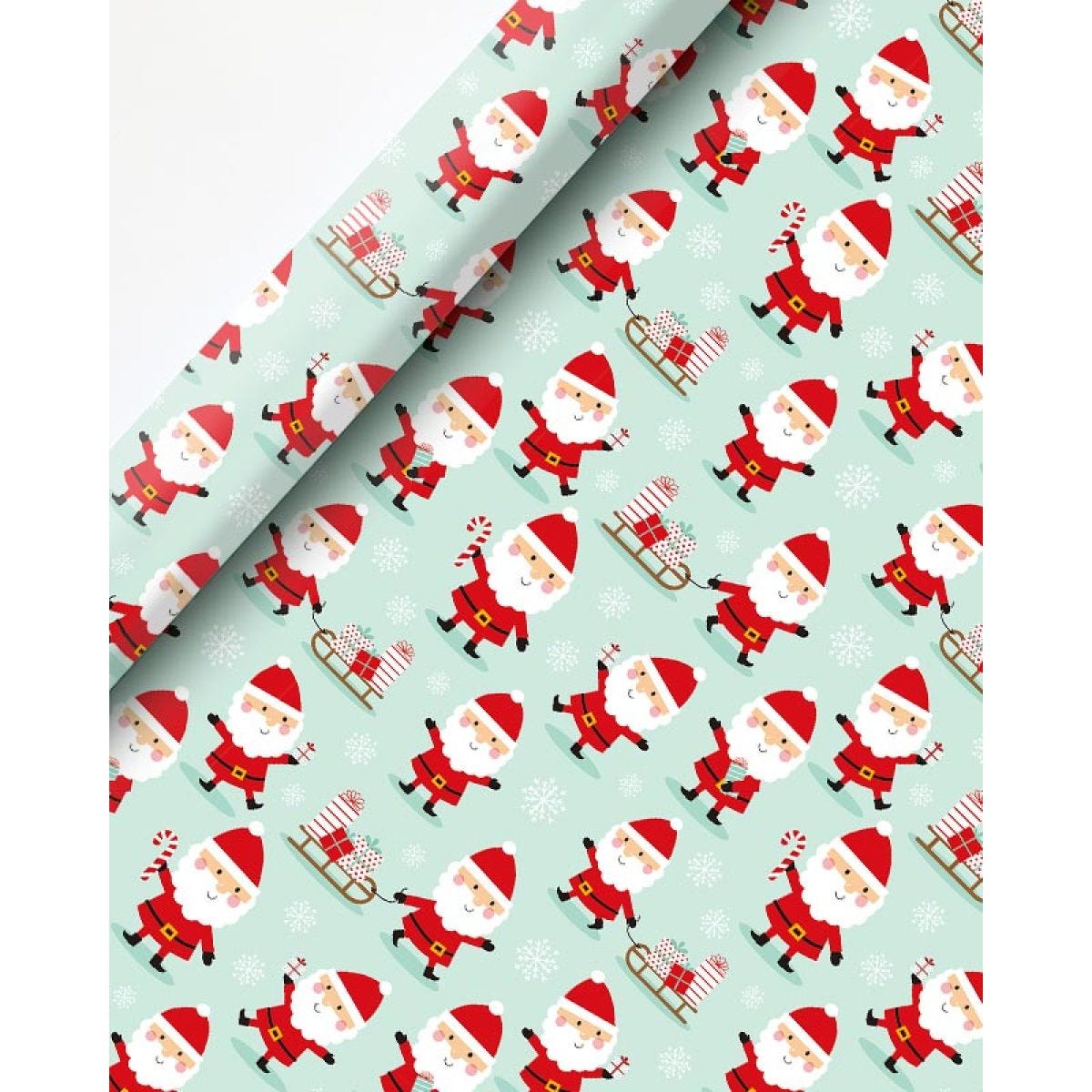 Santa Pulling The Sled Christmas Gift Wrap - 8m