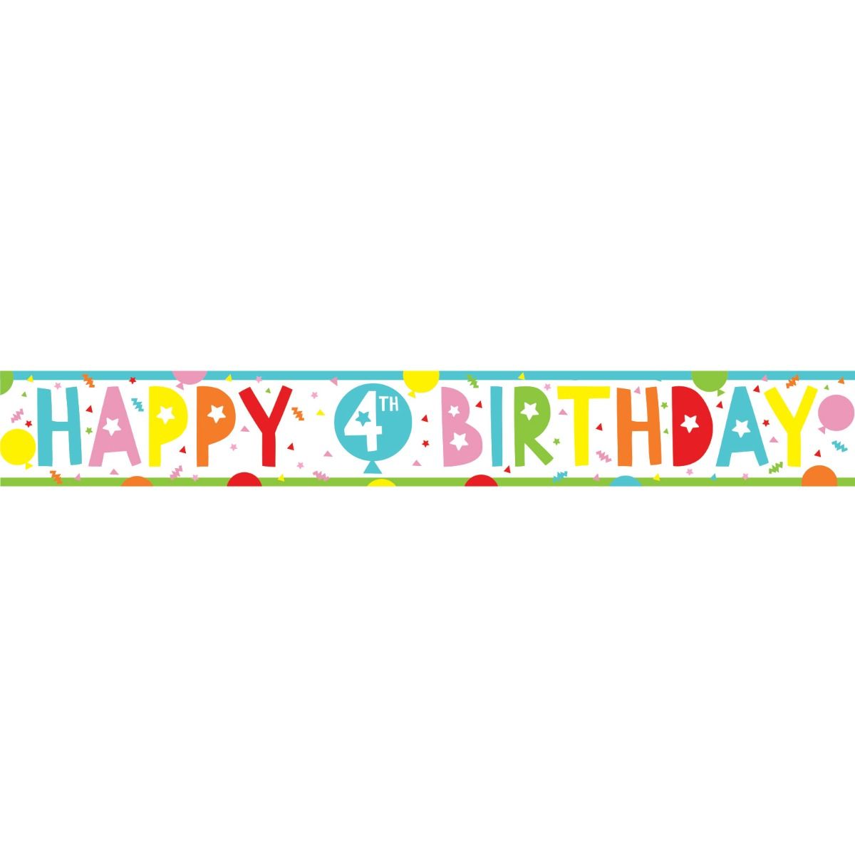 4th Birthday Paper Banners - 1m