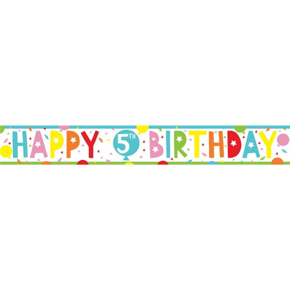 5th Birthday Paper Banners - 1m