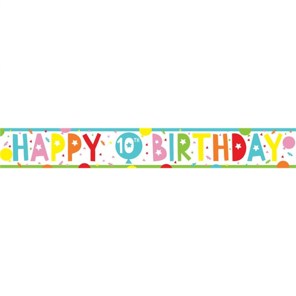 10th Birthday Paper Banners - 1m
