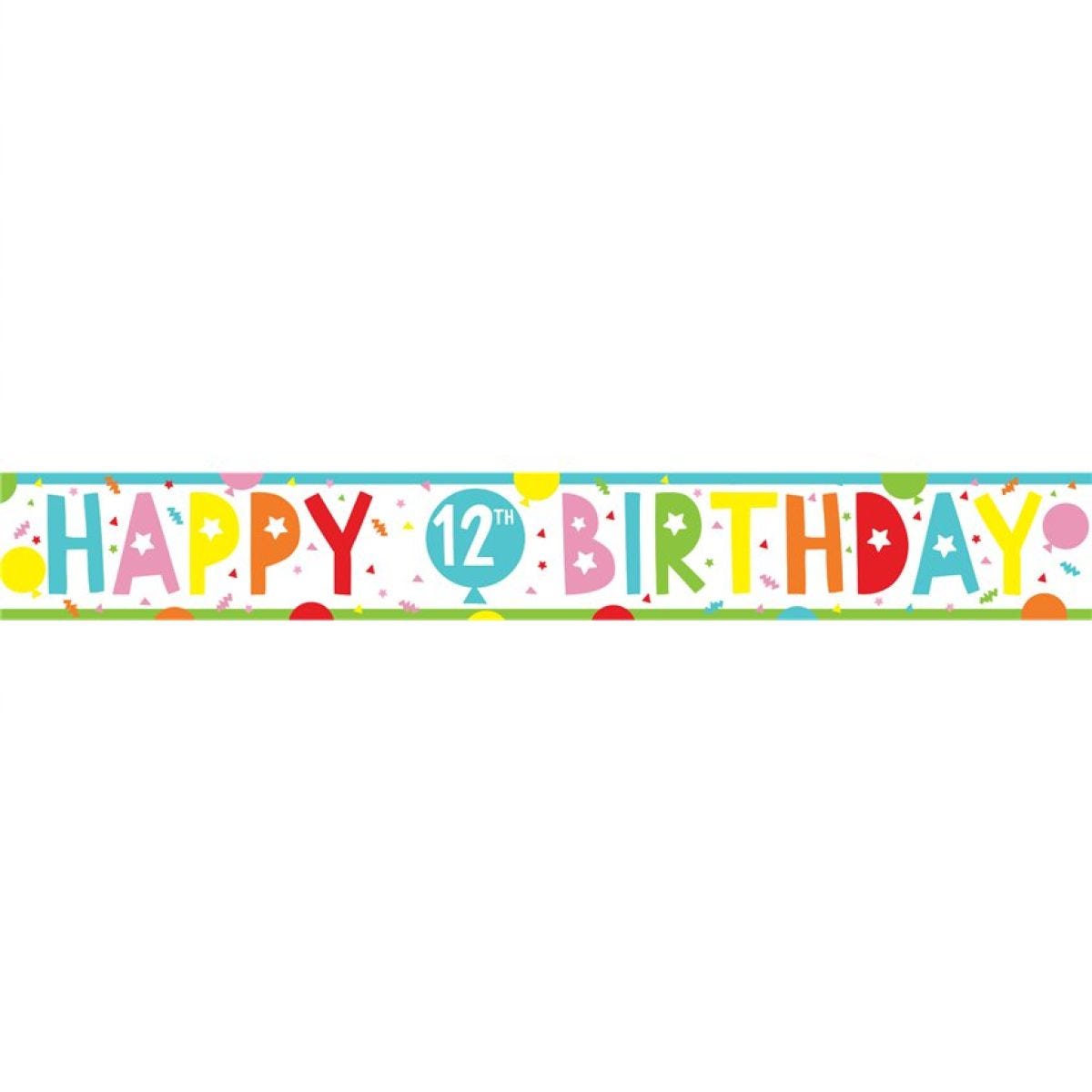 12th Birthday Paper Banners - 1m