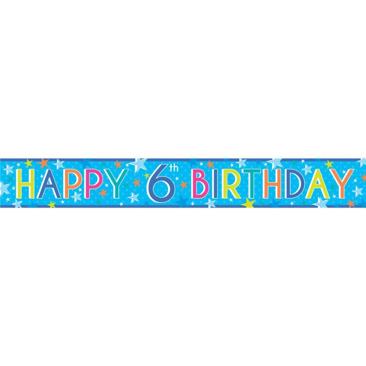 Boys 6th Birthday Paper Banners - 1m