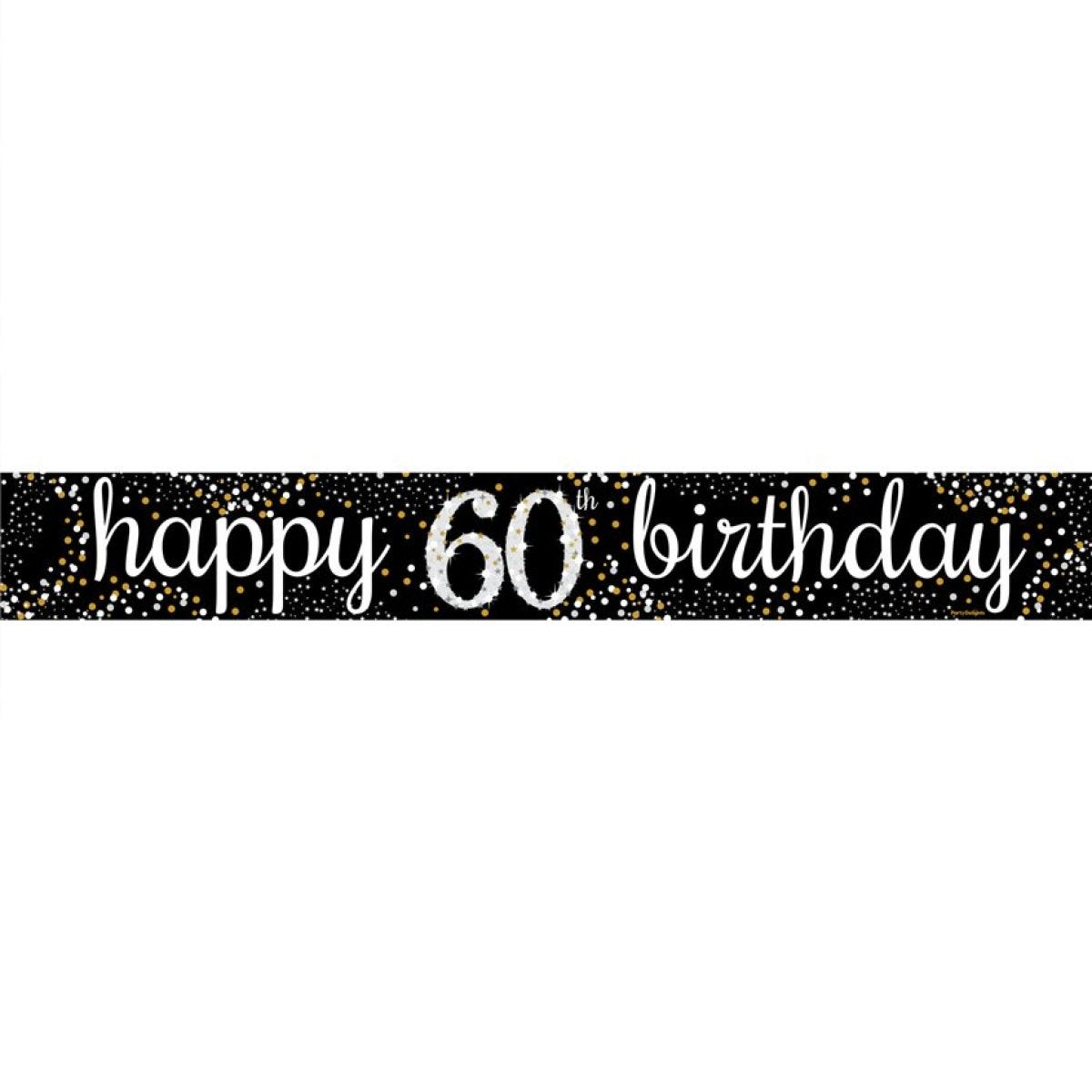 Happy 60th Birthday Blue Paper Banners - 1m