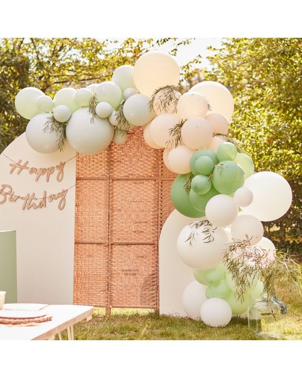 Sage, Nude &amp; White Balloon Arch Kit - 70 Balloons