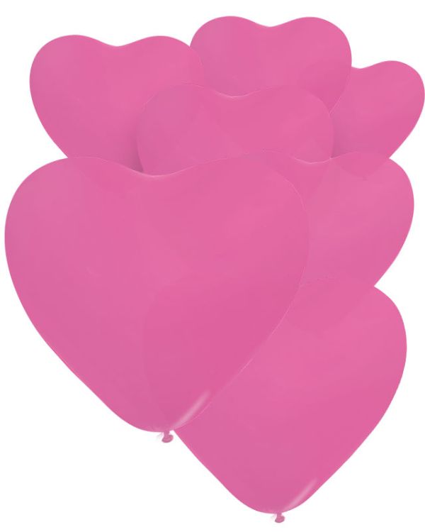 Fashion Heart Fuchsia Pink Balloons - 12&quot; Latex (50pk)