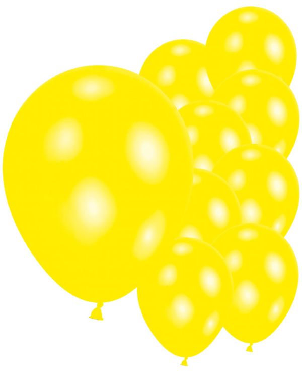 Metallic Yellow - 9&quot; Latex Balloons (10pk)