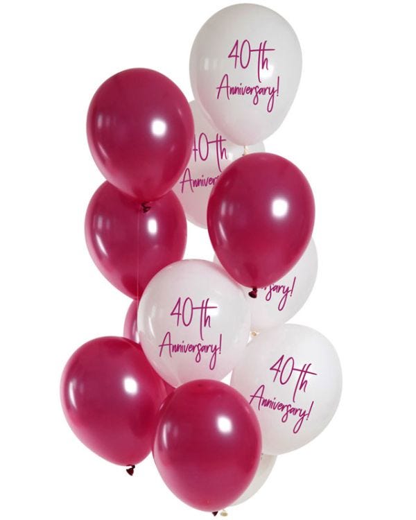 Ruby Anniversary Balloons - 12&quot; Latex (12pk)