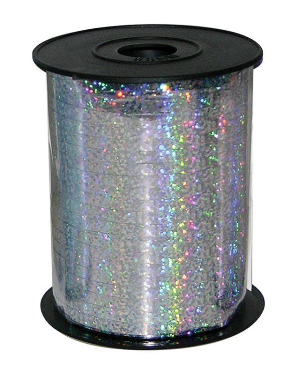 Holographic Silver Balloon Ribbon - 230m x 5mm
