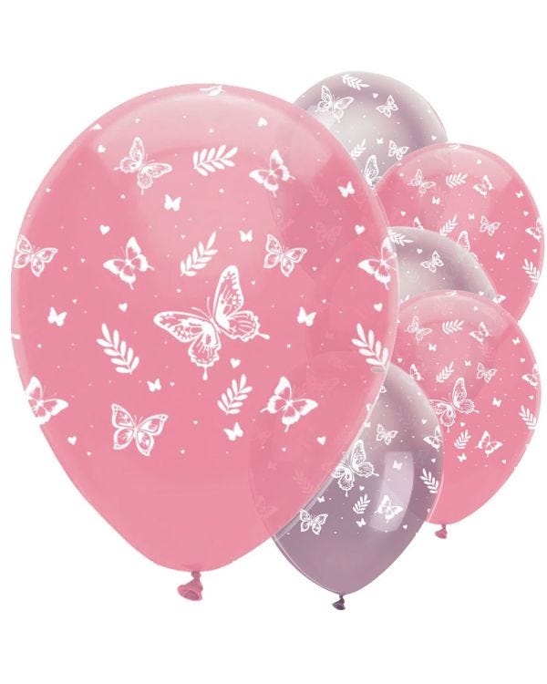 Butterfly Shimmer Balloons - 12&quot; Latex (6pk)