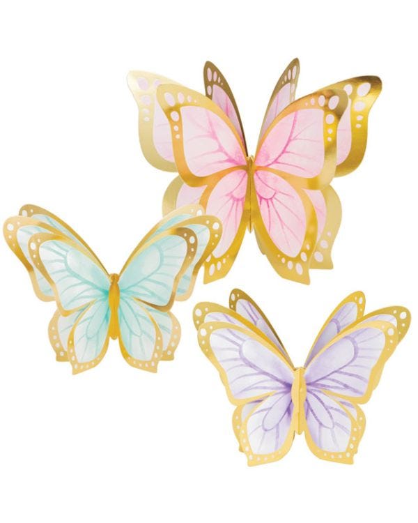 Butterfly Shimmer Table Decorations (3pk)