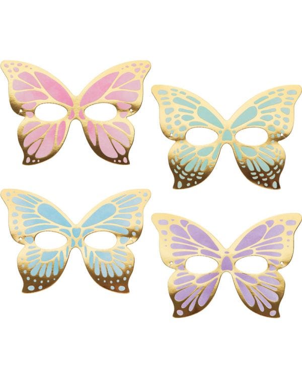 Butterfly Shimmer Paper Masks (8pk)