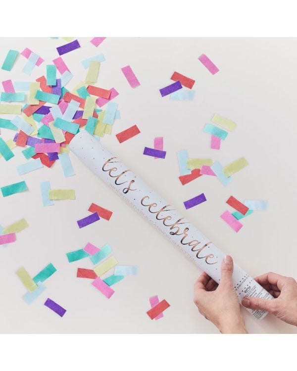 Multicoloured Biodegradeable Confetti Cannon - 50cm