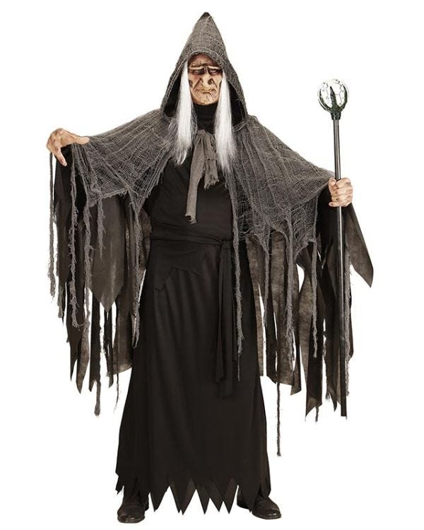 Grey Shredded Cape - 165cm