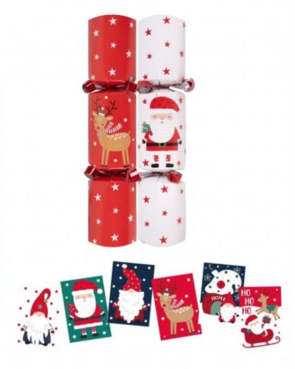 Santa &amp; Sleigh Crackers - 6&quot; (6pk)