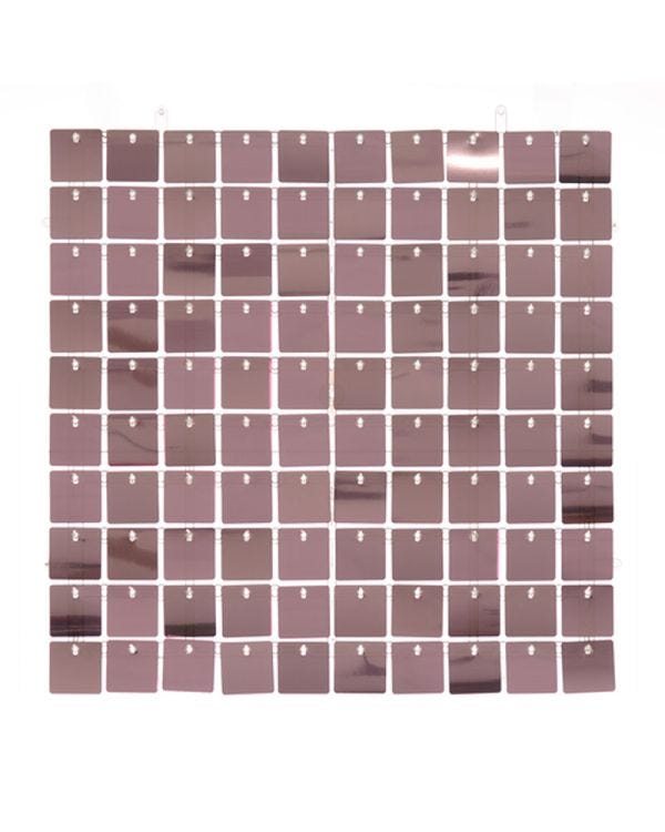 Rose Gold Sequin Acrylic Backed Wall Panel - 30cm x 30cm