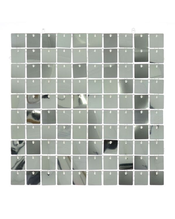 Silver Sequin Acrylic Backed Wall Panel - 30cm x 30cm