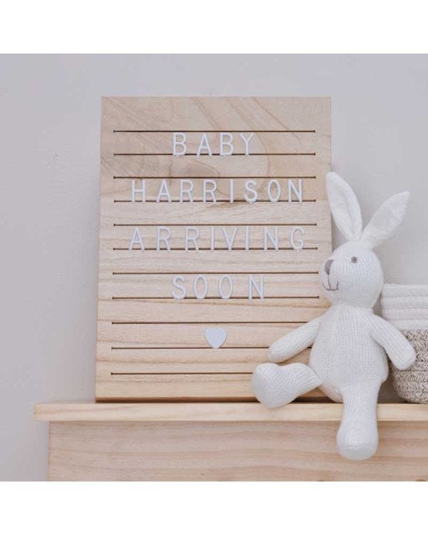 Wooden Letter Board with White Letters - 30cm x 20cm