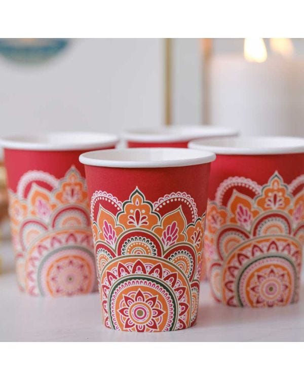 Diwali Paper Cups - 266ml (8pk)