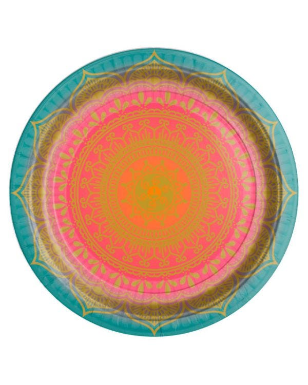 Diwali Paper Plates - 23cm (8pk)