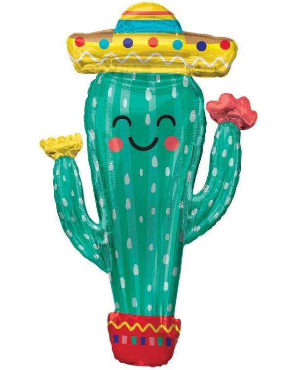 Fiesta Cactus SuperShape Foil Balloon - 38&quot;