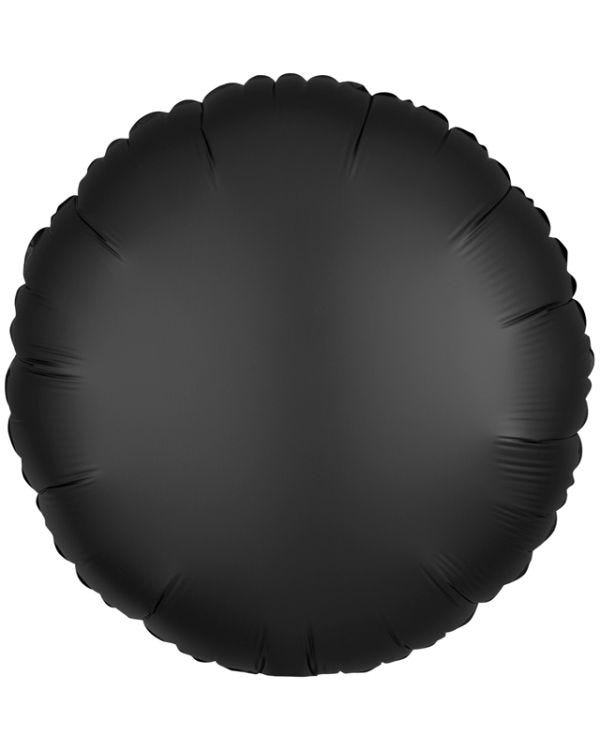 Satin Onyx Black Round Balloon - 18&quot; Foil