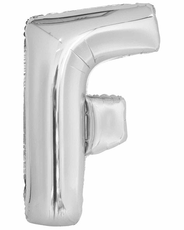 F Silver Letter Balloon - 34&quot; Foil