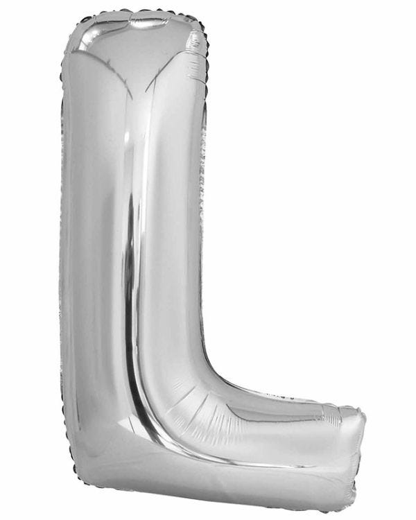 L Silver Letter Balloon - 34&quot; Foil
