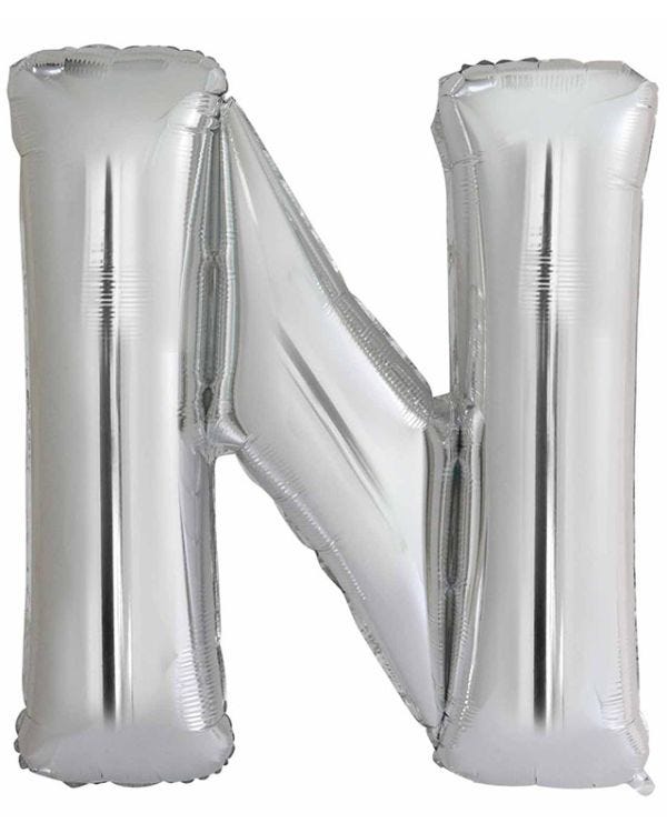 N Silver Letter Balloon - 34&quot; Foil