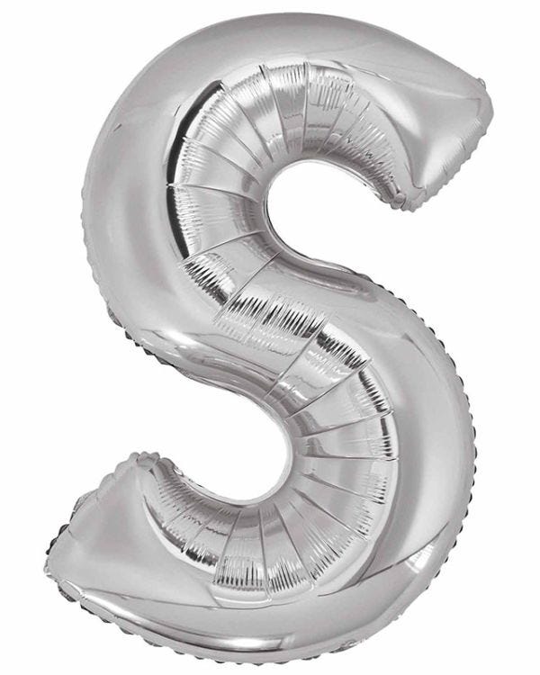 S Silver Letter Balloon - 34&quot; Foil