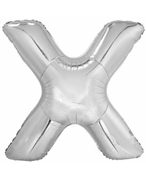 X Silver Letter Balloon - 34&quot; Foil