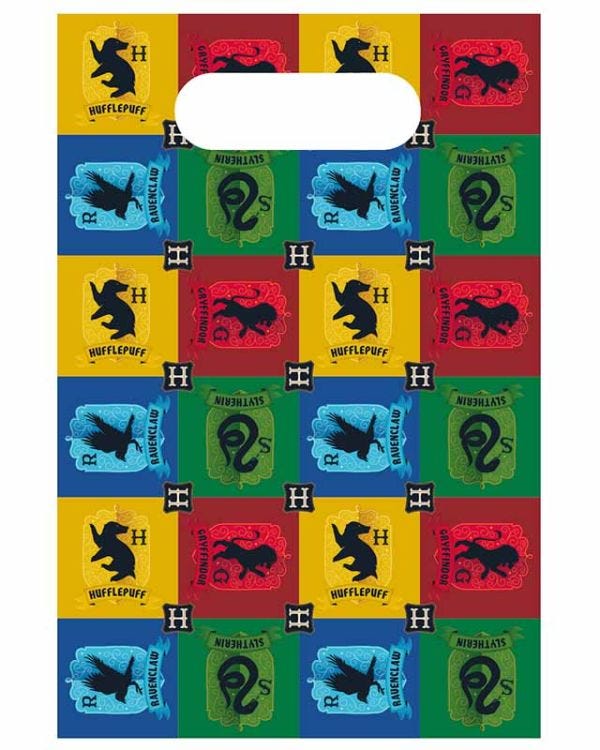 Harry Potter Houses Paper Loot Bags (8pk)