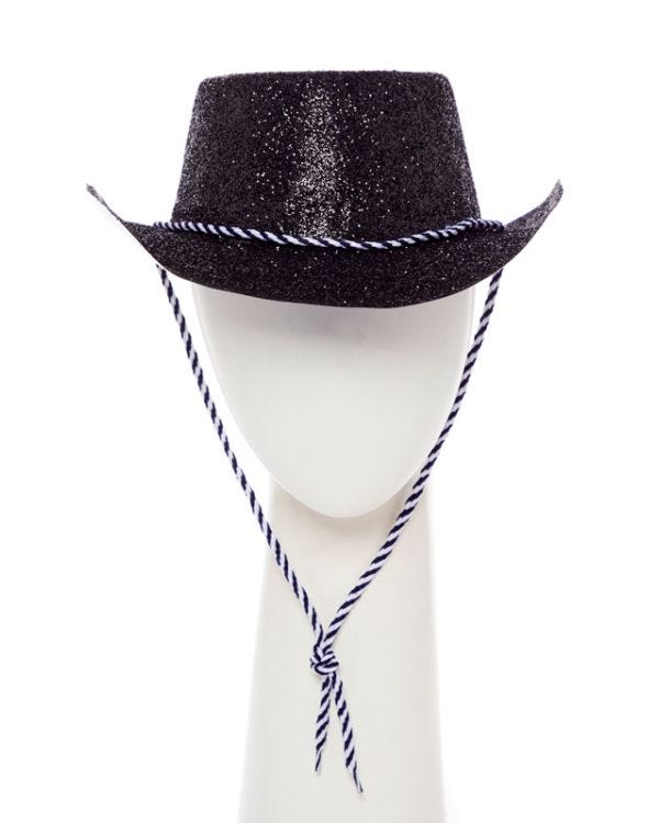 Black Glitter Cowboy Hat