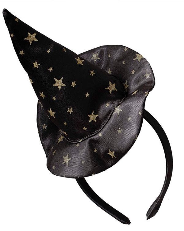Witch Black &amp; Gold Star Headband