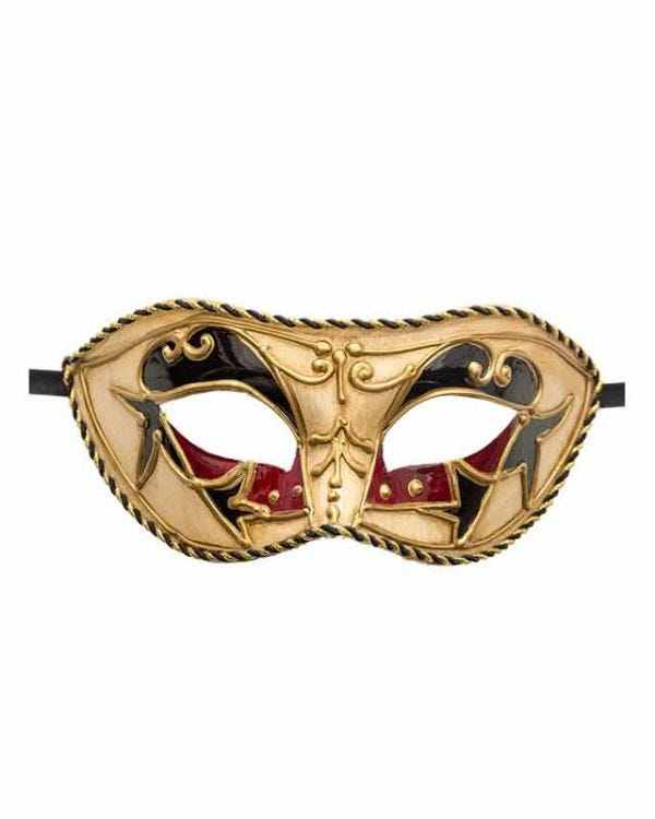 Red &amp; Black Venetian Masquerade Mask