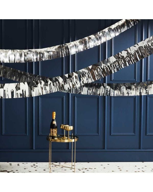 Silver Fringe Foil Garland - 5m