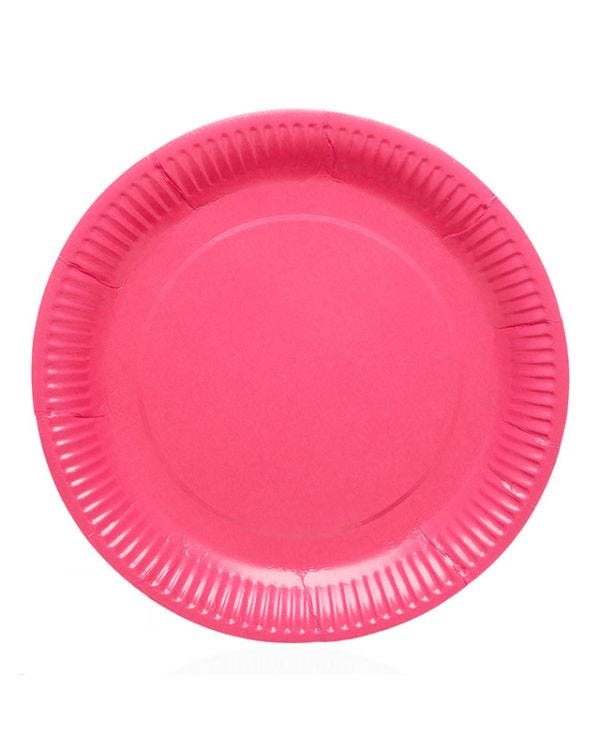 Bright Pink Paper Plates - 23cm (8pk)