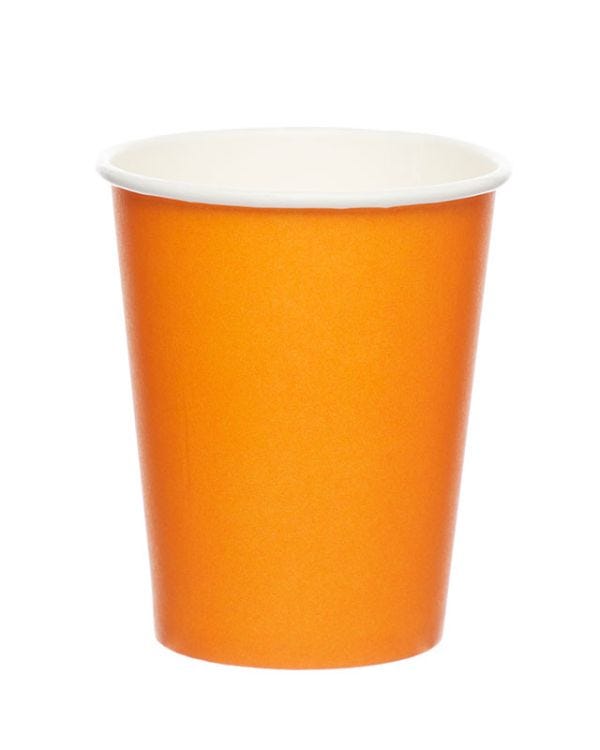 Orange Paper Cups - 237ml (8pk)