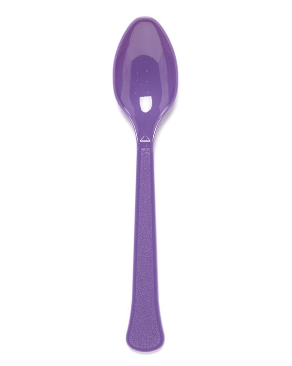 Purple Reusable Plastic Spoons (24pk)
