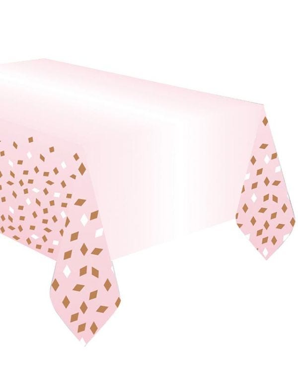 Rose Gold Birthday Paper Table Cover - 1.8m x 1.2m