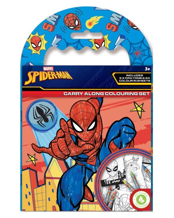 Spiderman Carry Colouring Set
