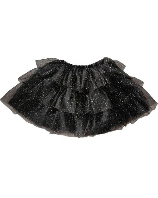 Sparkle Black &amp; Gold Tiered Tutu - 5-7 Years