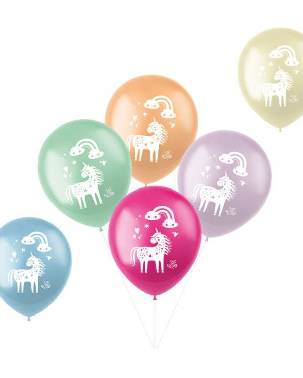 Unicorns &amp; Rainbows Latex Balloons (6pk)