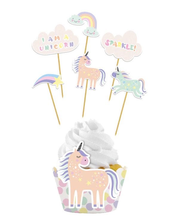 Unicorns &amp; Rainbows Cake Decorating Set (12pk)