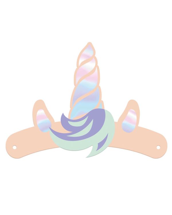 Unicorns &amp; Rainbows Paper Headbands (6pk)