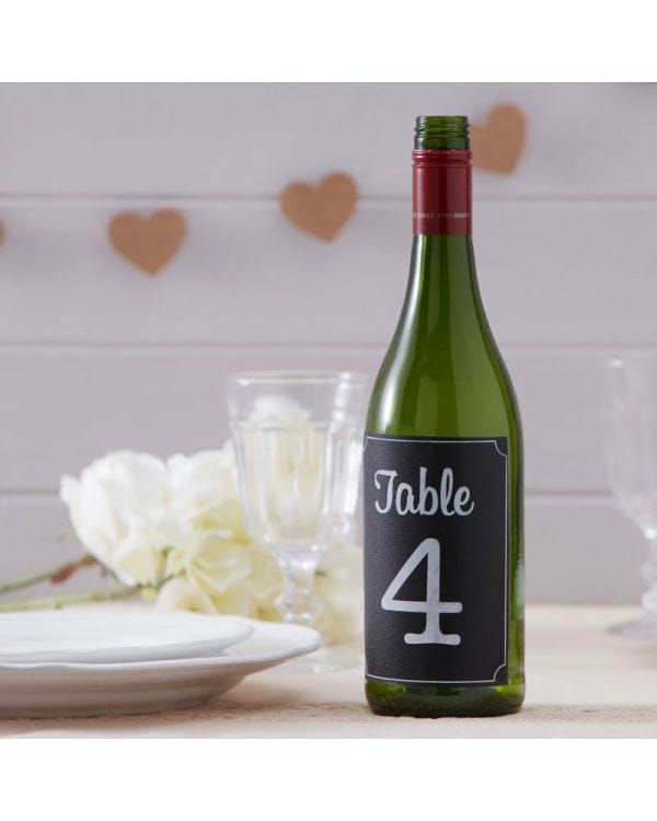 Chalkboard Bottle Sticker Table Numbers (12pk)