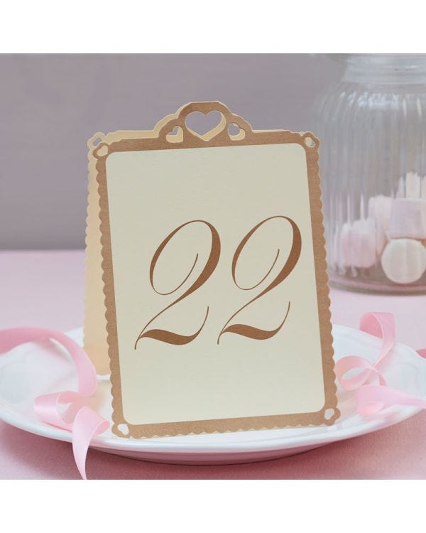 Ivory &amp; Gold Table Numbers 13-24 (12pk)